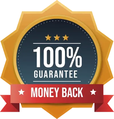 100% money back guarantee seal